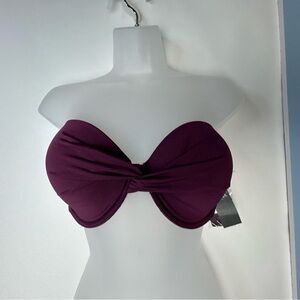 Abercrombie & Fitch Eggplant Purple Swim Bra w/Straps 34DD NEW!!